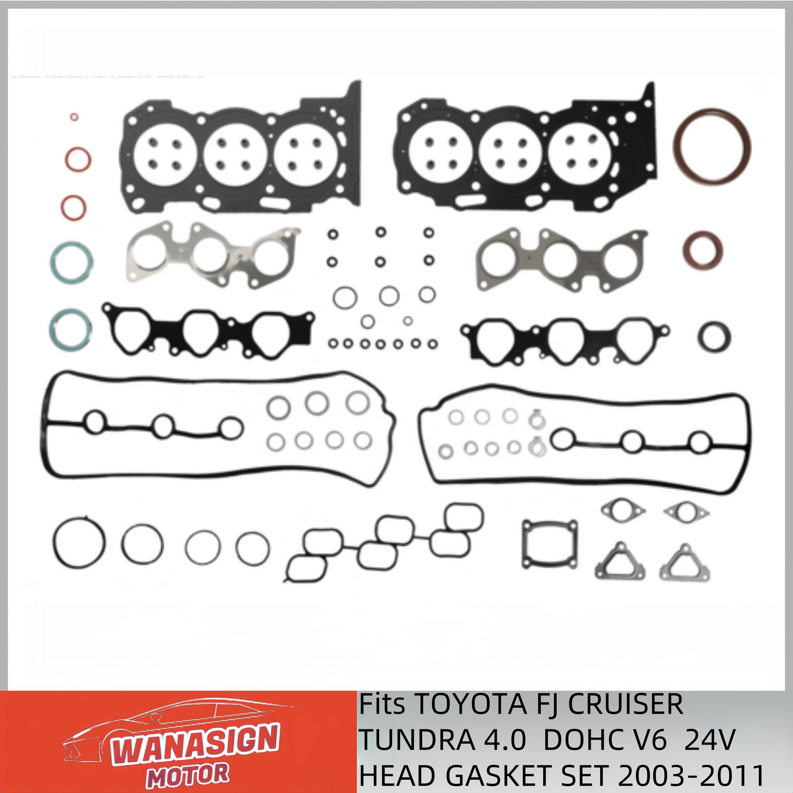 Fits Toyota FJ Cruisur Tundra 4.0  DOHC V6  24V  Head Gasket Set 2003-2011