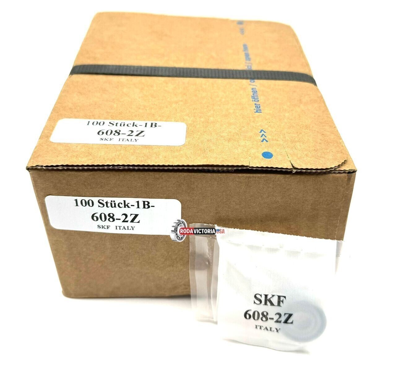 (QTY. 100) SKF 608 2Z DEEP GROOVE BALL BEARING, METAL SHIELDED 8x22x7 mm 608 ZZ