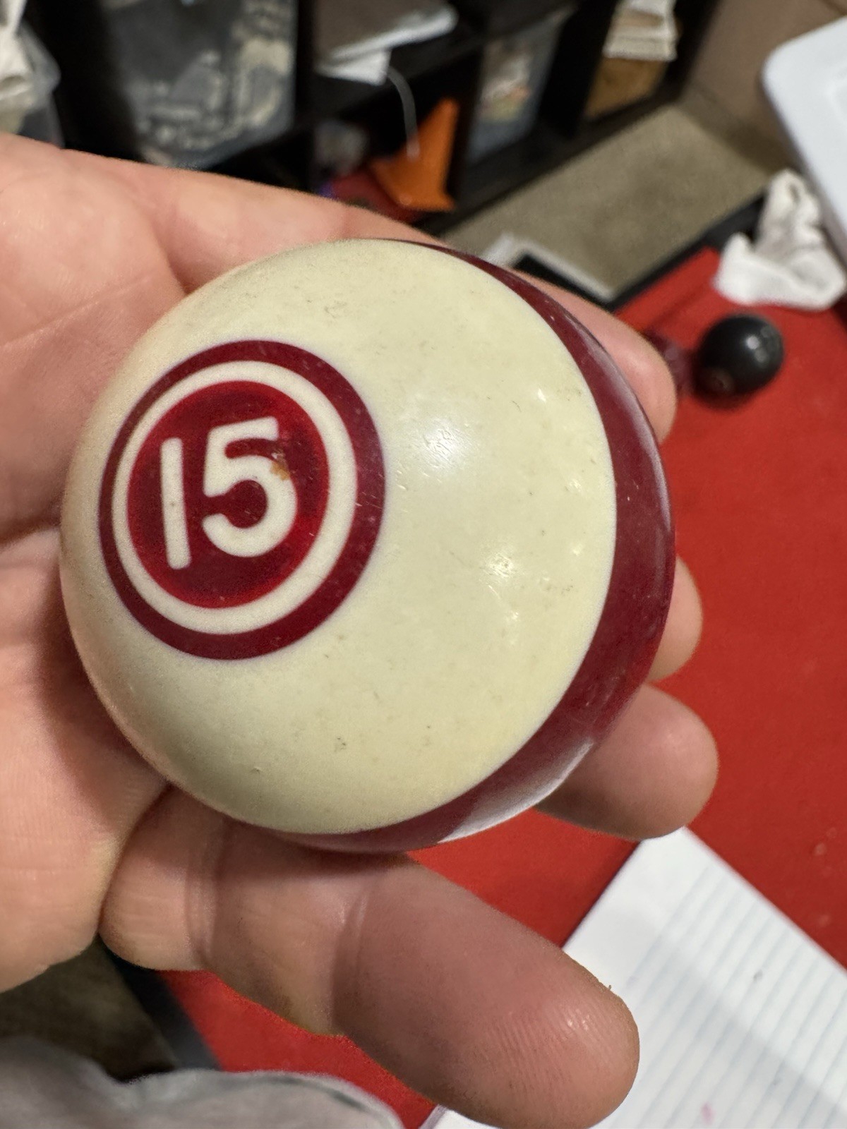 VTG Replacement Number #15 Albany Hyatt Billiard Ball Co. Pool Bullseye Design