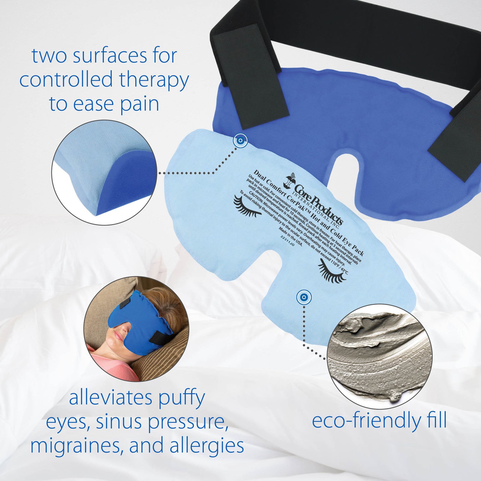 Migraine Eye Mask Hot or Cold Therapy Pack