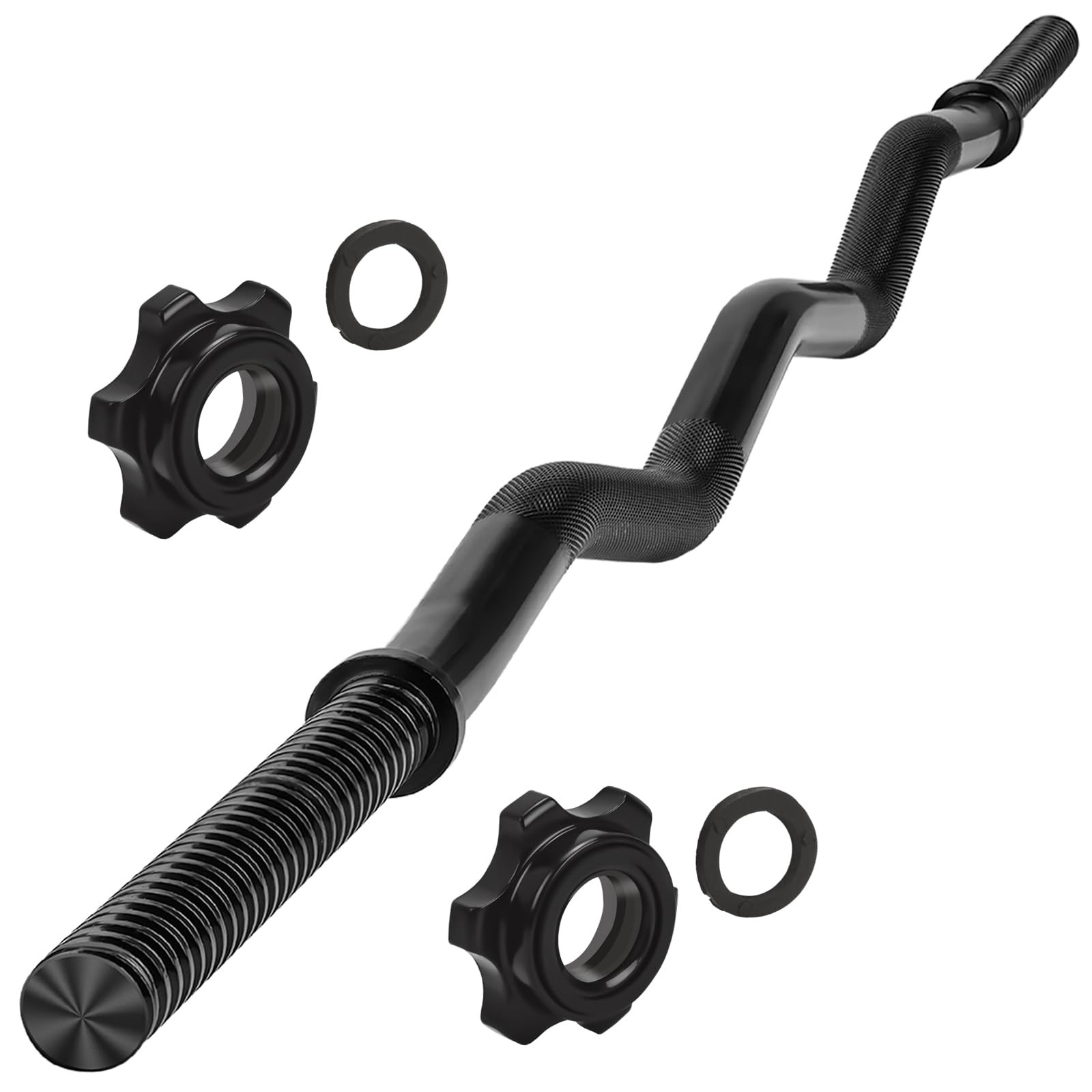 47" EZ Curl Bar Weight Lifting 1-inch Curling Bars for lifting...