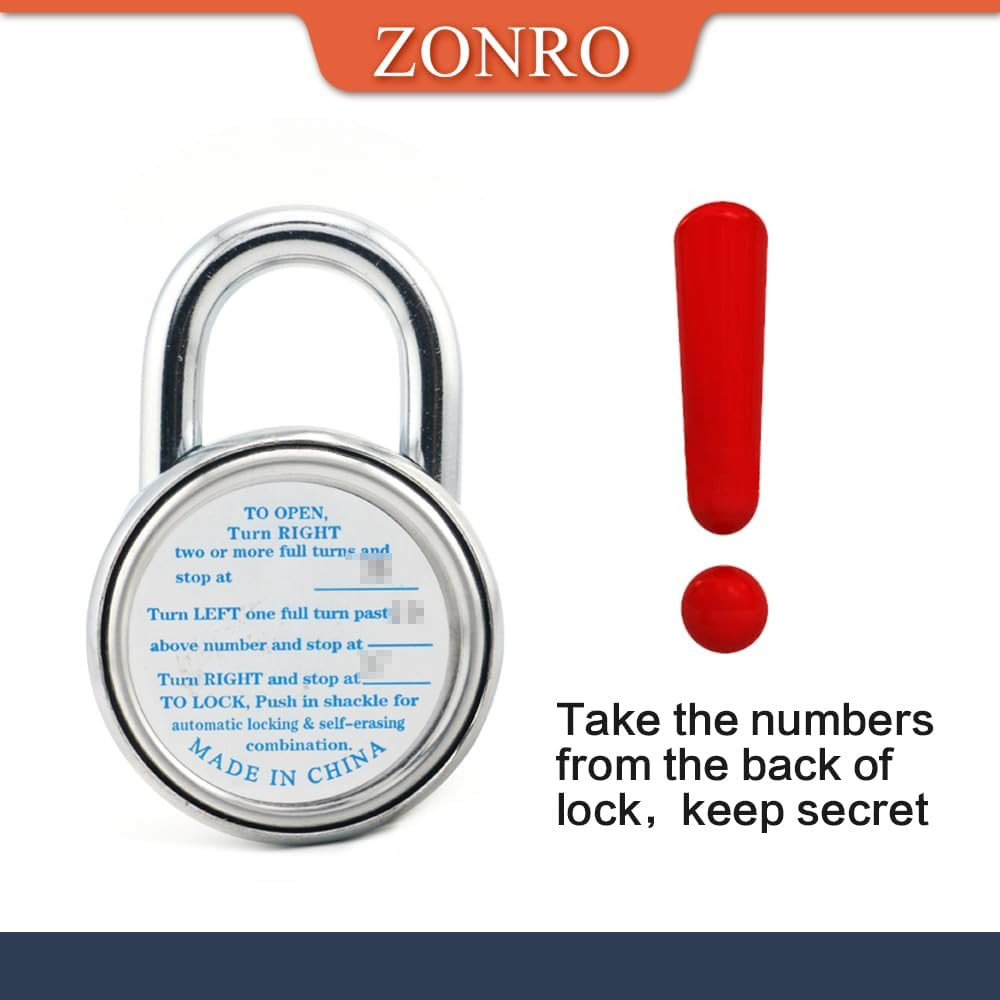 Lock Standard Dial Combination Padlock 1 Pack Wide 2-In Black Dial | Combo Lock
