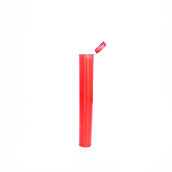 109mm Pop Top Tubes - Tamper Resistant, King/Full Size (Transparent Red)