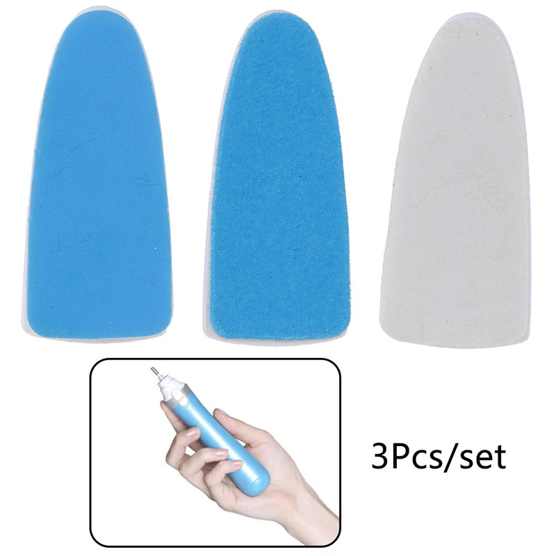 Replacement Heads 3Bits Electric Nail File Machine Nail Pedicure Buffer Tool Kit