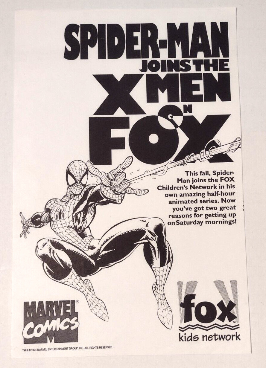 Spider-Man X-Men Fox Kids Network Acetate Promos/Ad Slicks/1994/Marvel