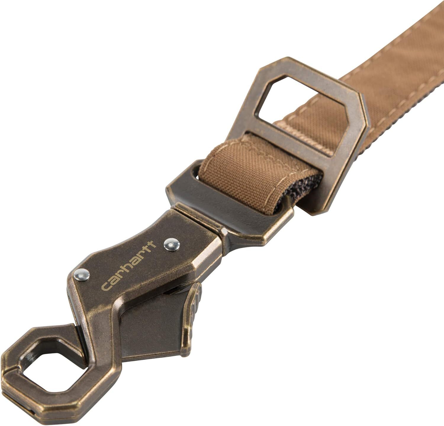 Black/Brushed Brass Nylon Duck Dog Leash, Large