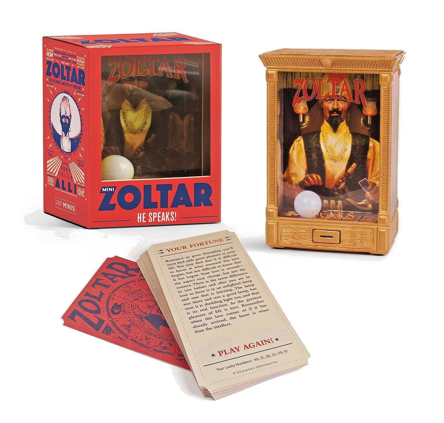 Mini ZOLTAR He Speaks! Fortune-telling Machine - Lights Up Sounds Fortune Cards