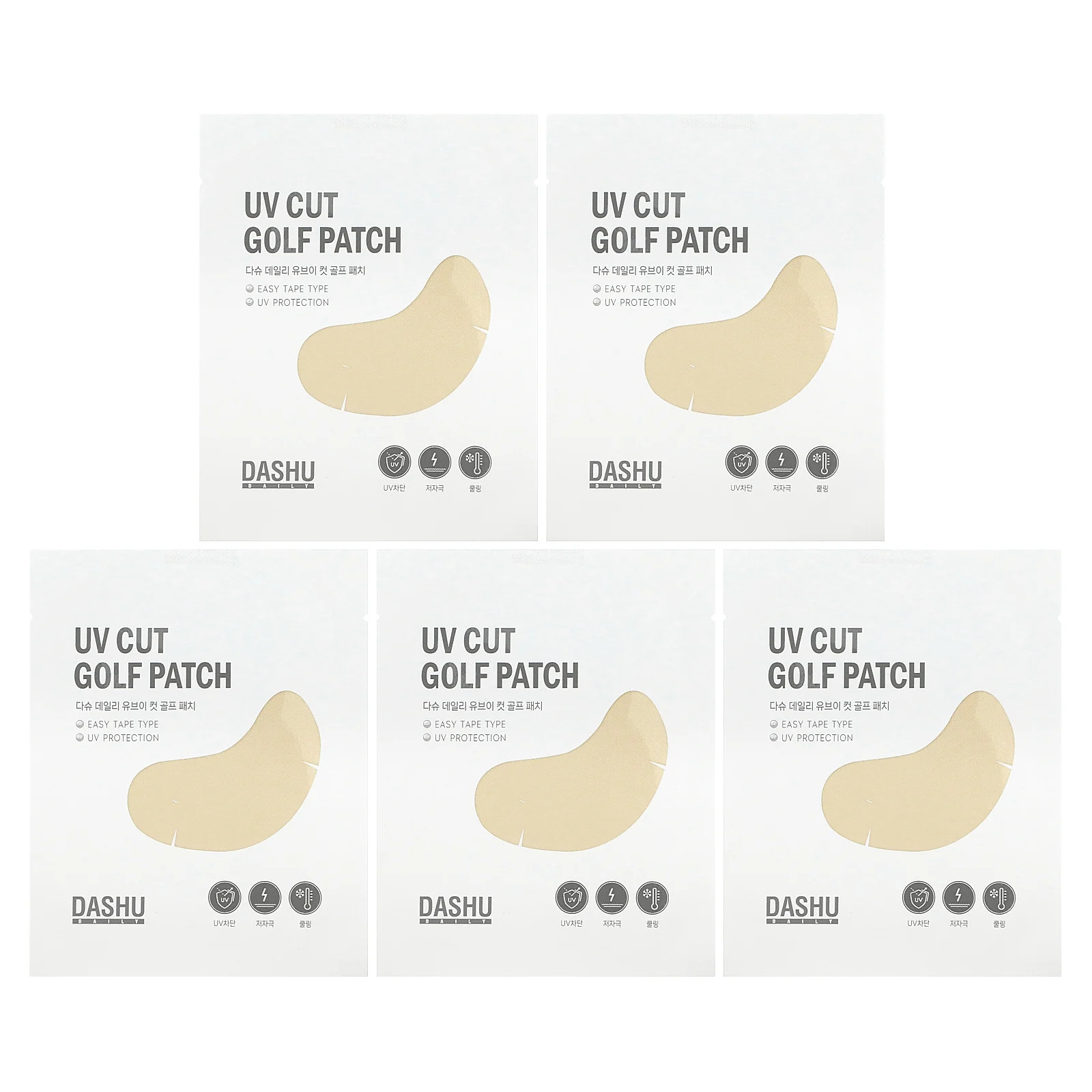 UV Cut Golf Patch, 5 Pairs