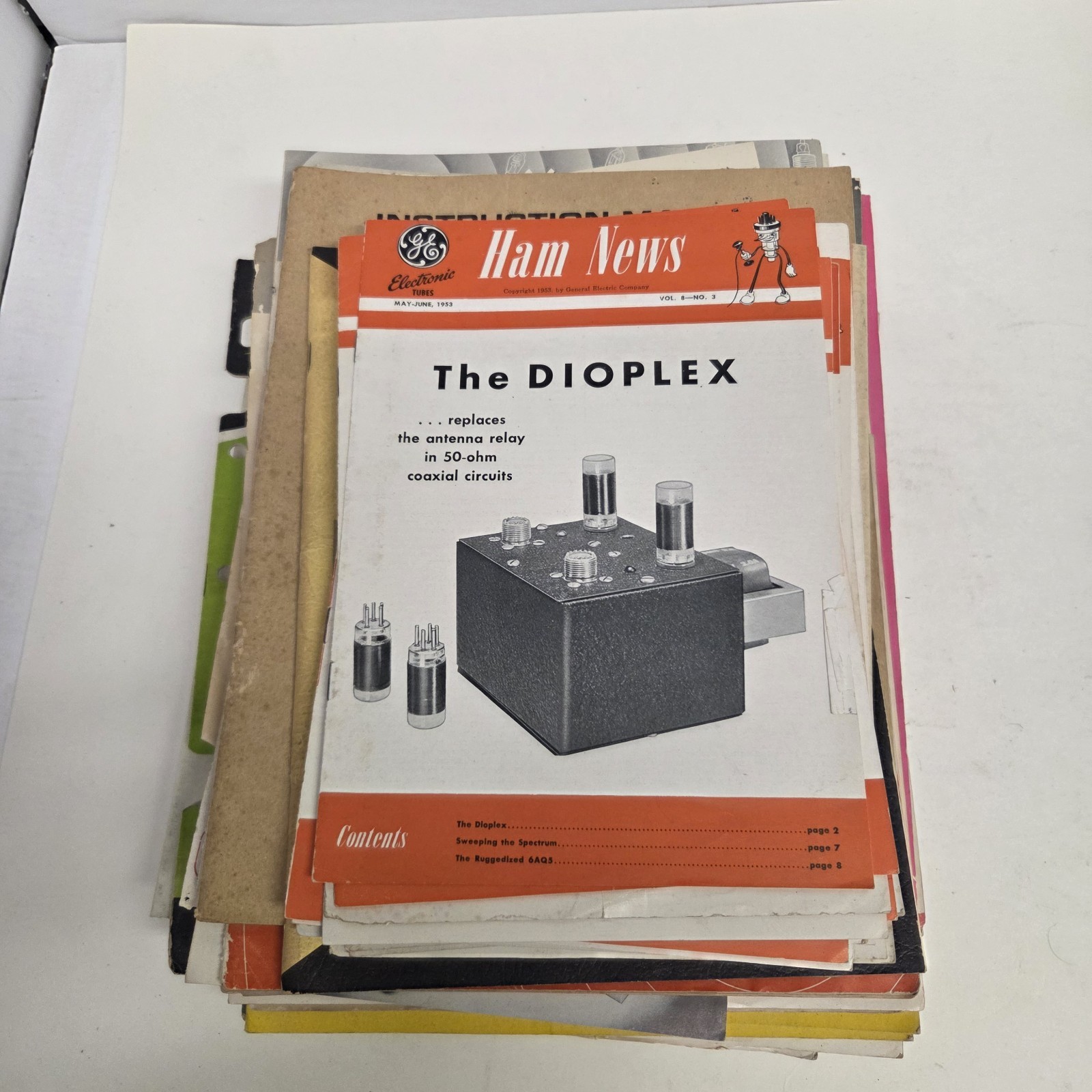 Vintage Lot of 40+ Ham & Radio Magazines & Manuals, GE, Stancor, Ham News, LOOK