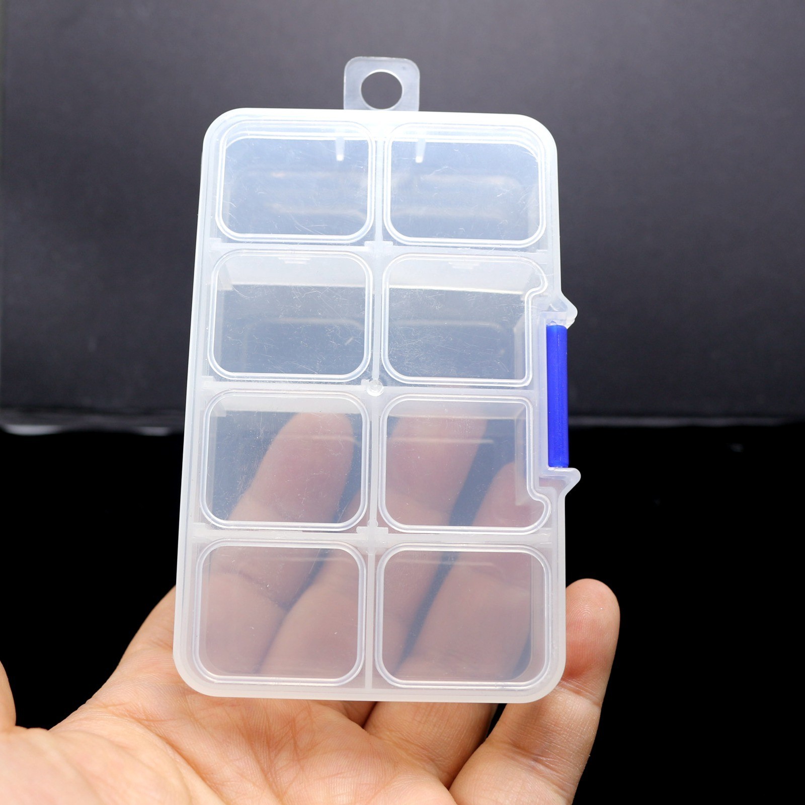 2 Pcs Clear Plastic Organizer Box Case 6 Grids Jewelry Craft Storage Container
