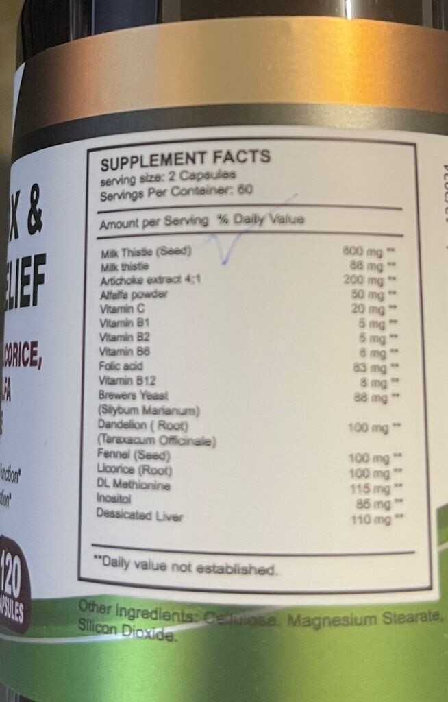 new liver cleanse detox & repair formula liver supplement & thistle 120 CAPSULES