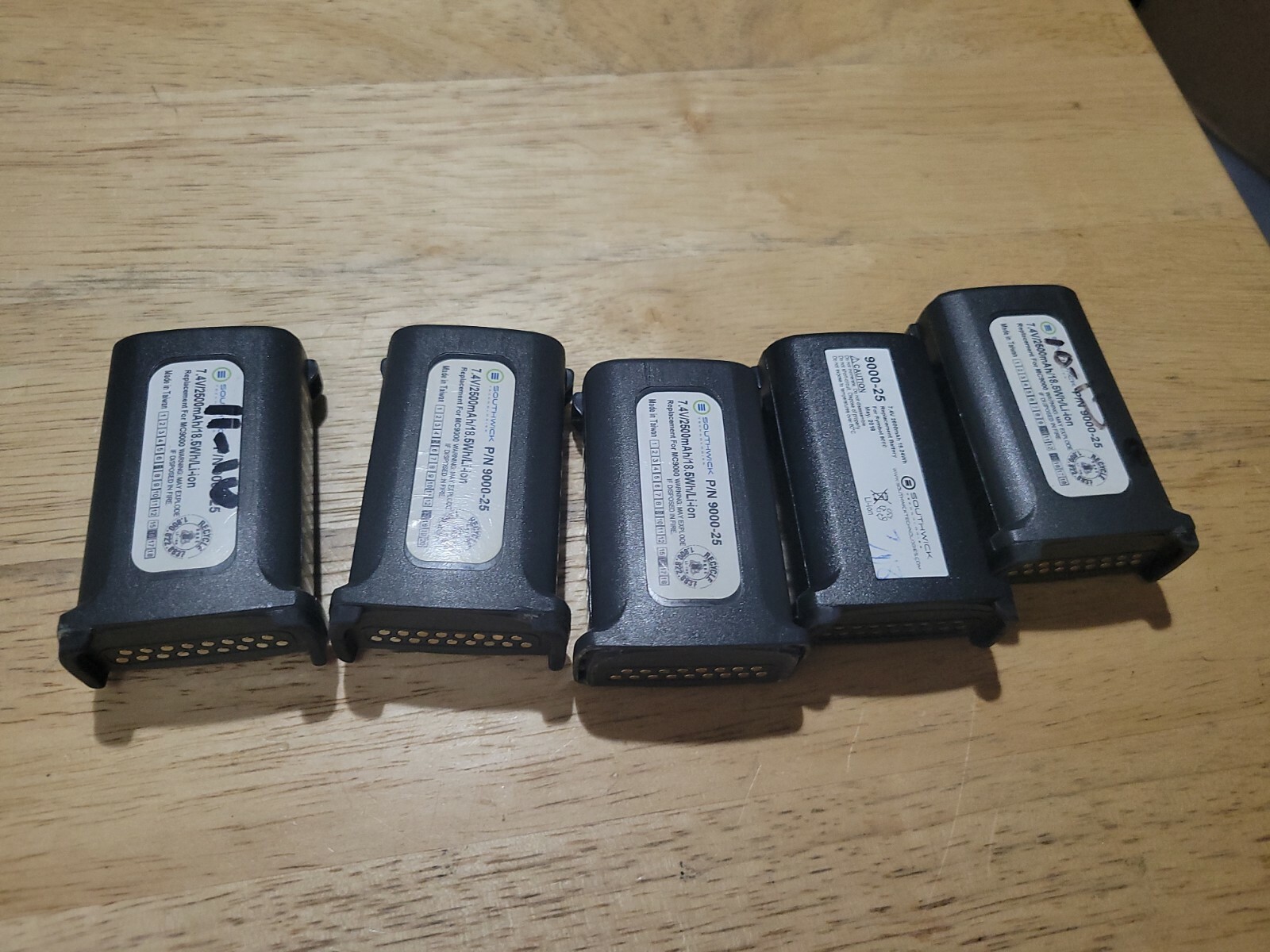 SOUTHWICK Symbol MC9000 7.4V 2500 mAh Li-Ion P/N:9000-25 Lot of 5