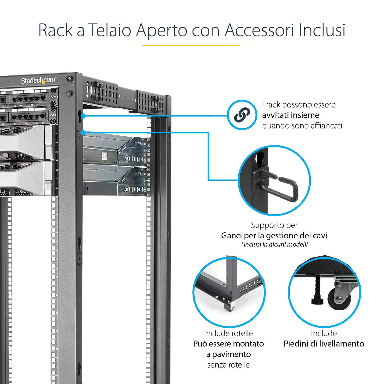 25U Adj Depth 4 Post Rack