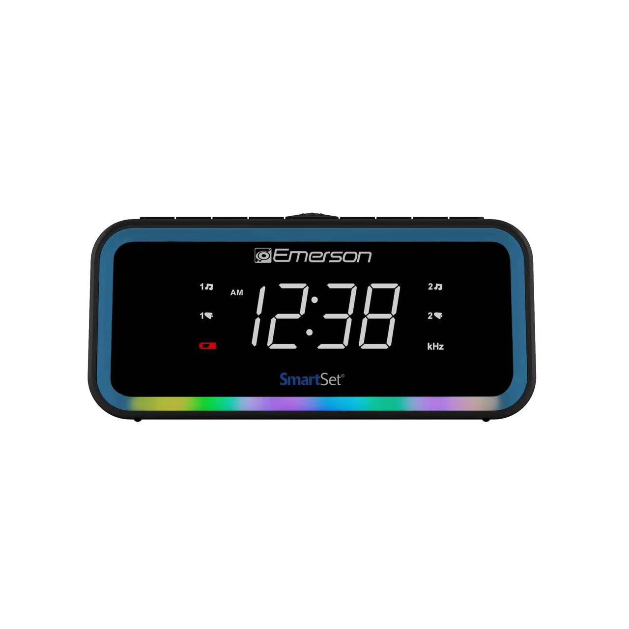 Emerson CKS1401 Smartset AM/FM Dual Alarm Clock Radio with 0.9” Small, Black
