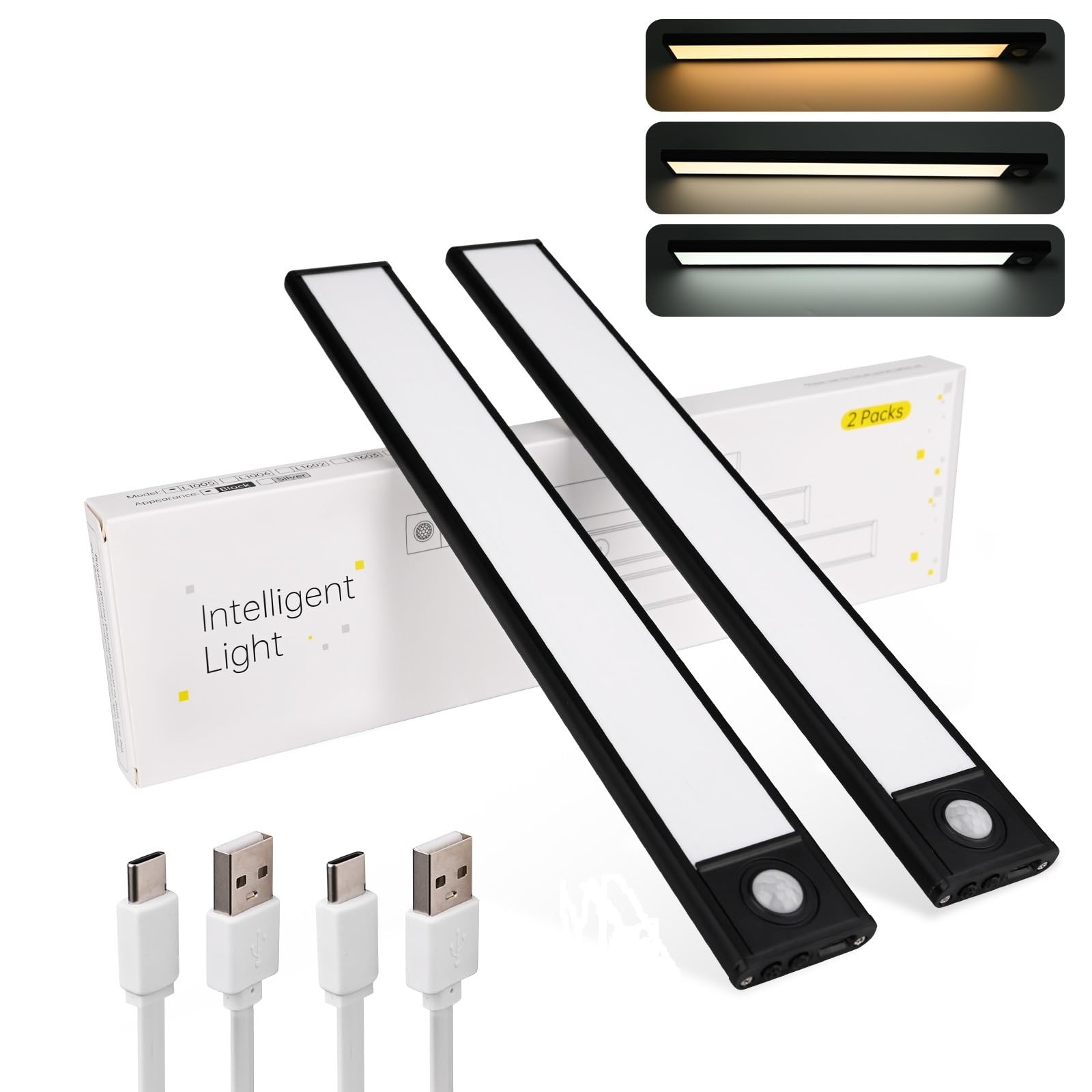 Under Cabinet Lighting, Motion 54 Under Cabinet Lights, 2Pack Rechargeable, 1...
