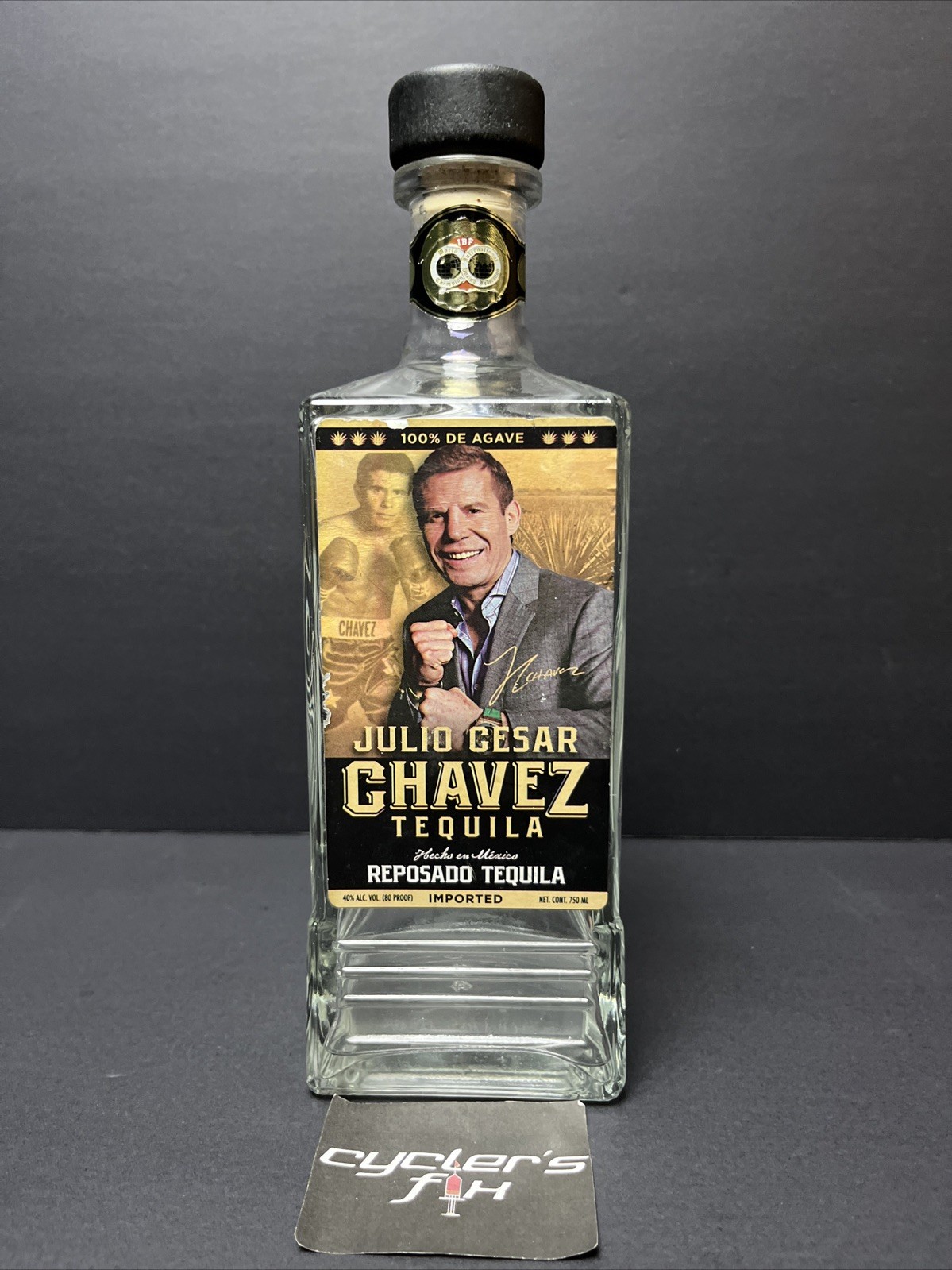 EMPTY Julio Cesar Chavez 750ML Tequila Reposado Bottle Mexico Boxing Man Cave