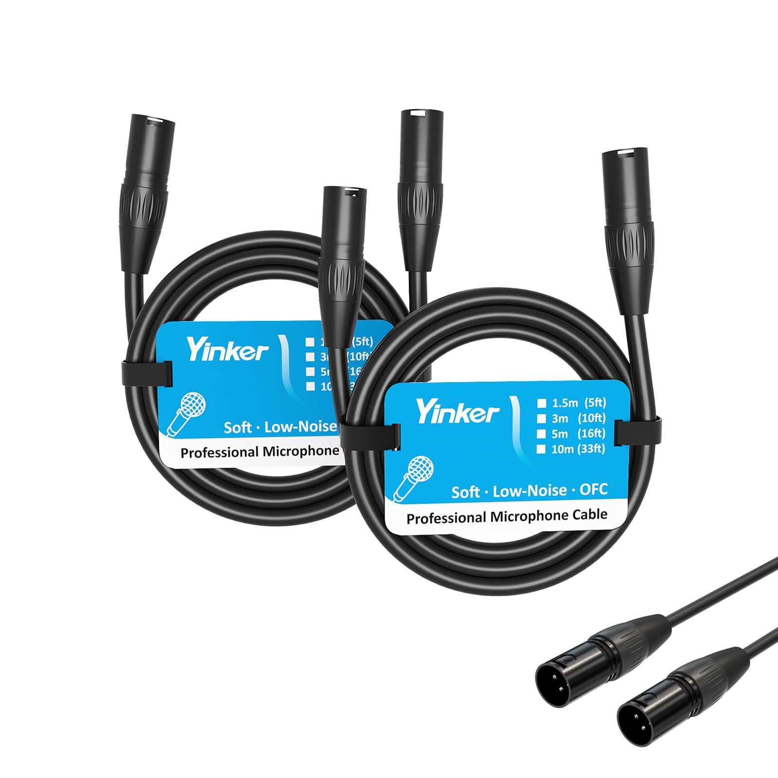 Yinker Xlr Microphone Cable Male To Male, 3 Pin Male To Male Microphon