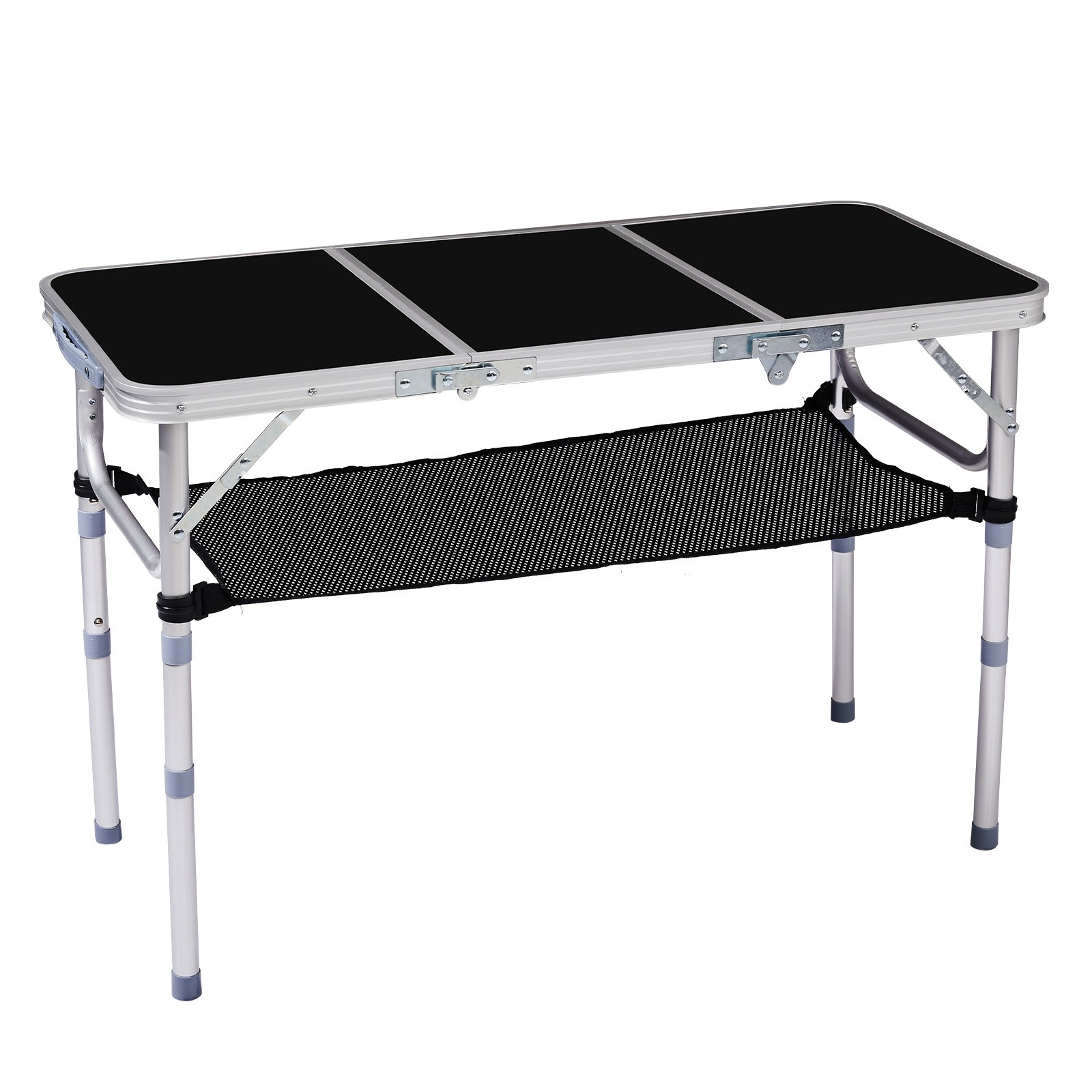 Outdoor Folding Camping Table, 3ft Portable Pinic Table with 3 Adjustable Height
