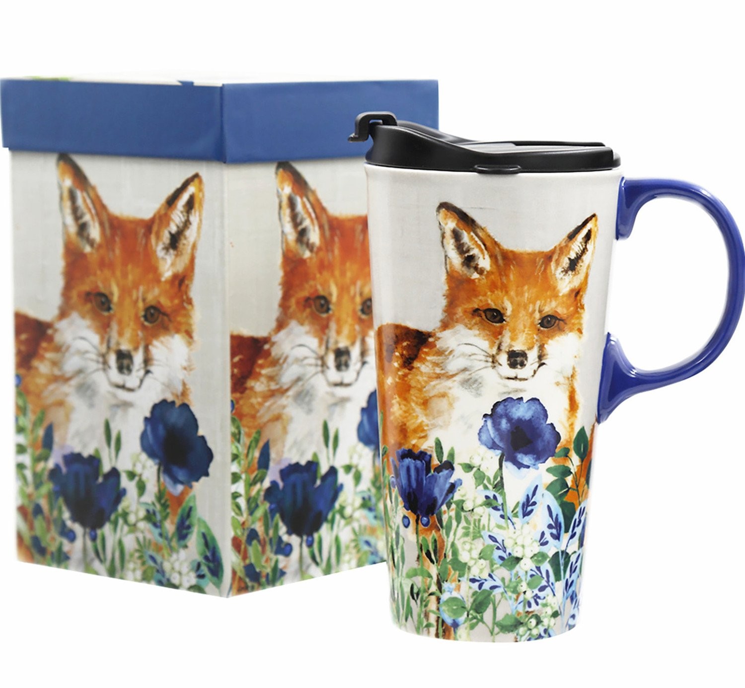 CEDAR HOME Travel Coffee Ceramic Mug Porcelain Latte Tea Cup With Lid in Gift...