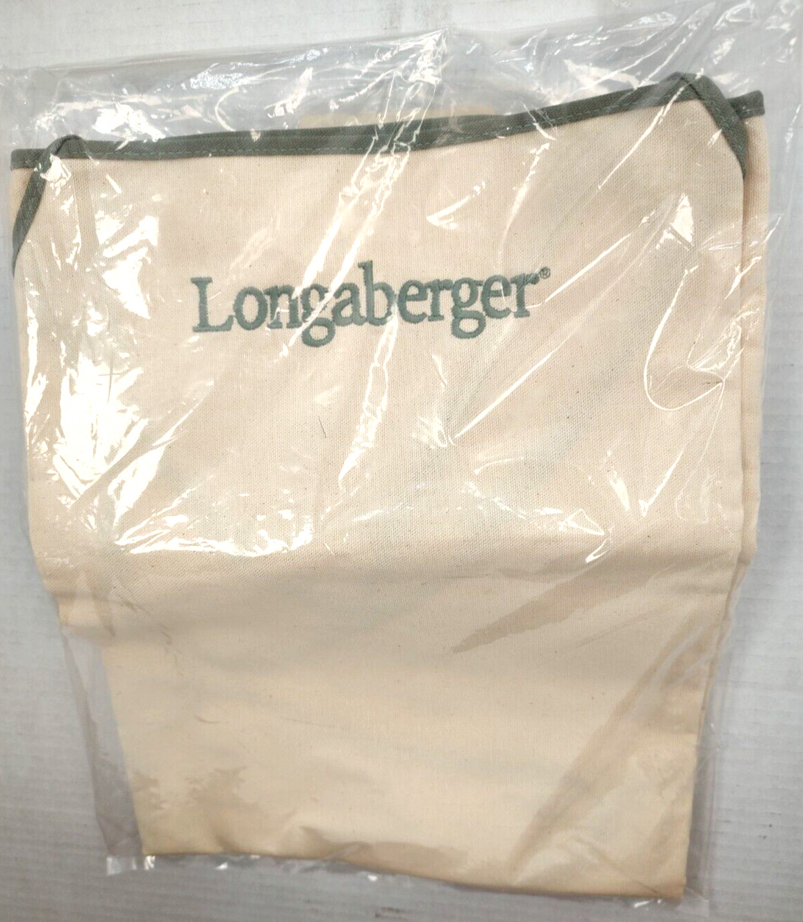 Longaberger #74969 Canvas Sage Trim Full Tie Back One Size Fits Most Apron NIP