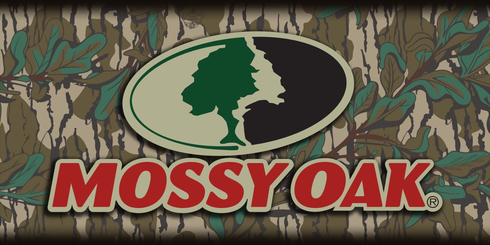 Mossy Oak, Green Leaf Hunting, Deer Camp, Camo, Trailer, Garage, Man Cave Banner