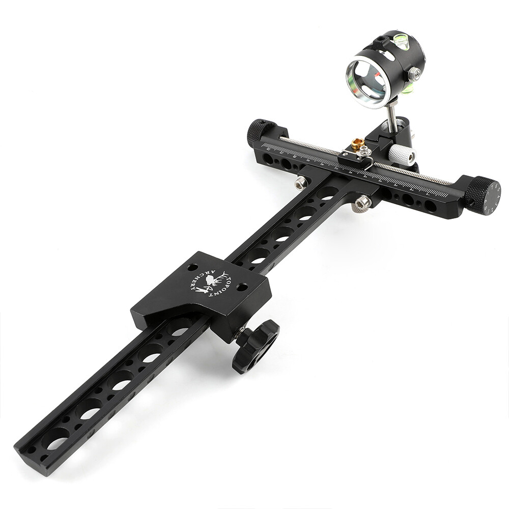 Compound Bow Sight Single Pin 4X Lens 0.059" Micro Adjust Archery Hunting Shoot