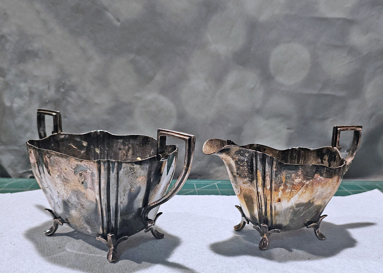 Antique WS&S (William Suckling & Sons) Silverplate Cream & Sugar #793, England