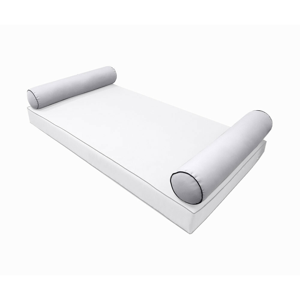 |SLIPCOVER ONLY| S5 Contrast Piped Trim Bolster SlipCover Full Size 52"x8" AD105