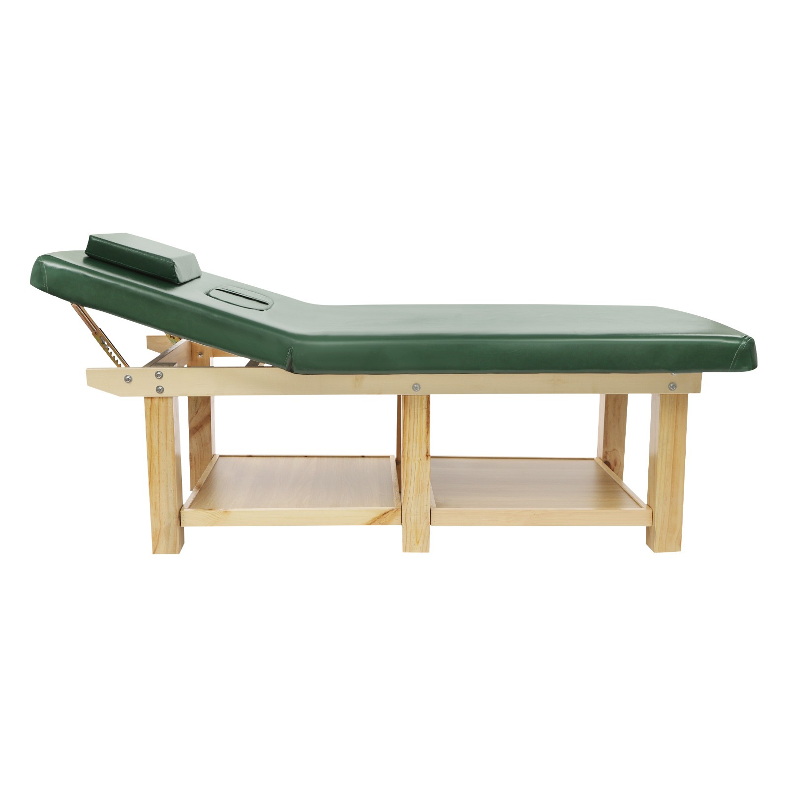 Massage Table 190 cm Solid Wood Sponge, PU Therapy Bed Massage Bed w/ Pillow