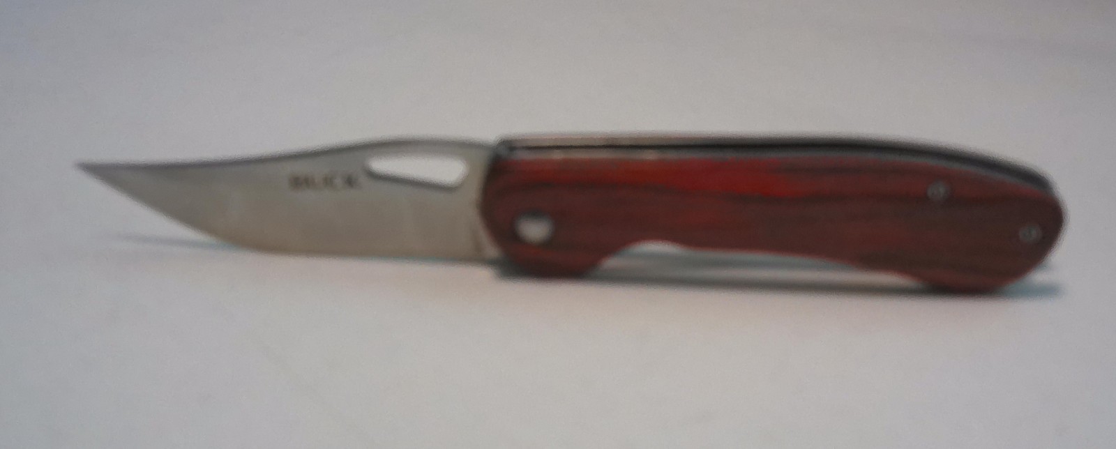 BUCK KNIVE 244-F POCKET KNIFE LINERLOCK REDWOOD HANDLE