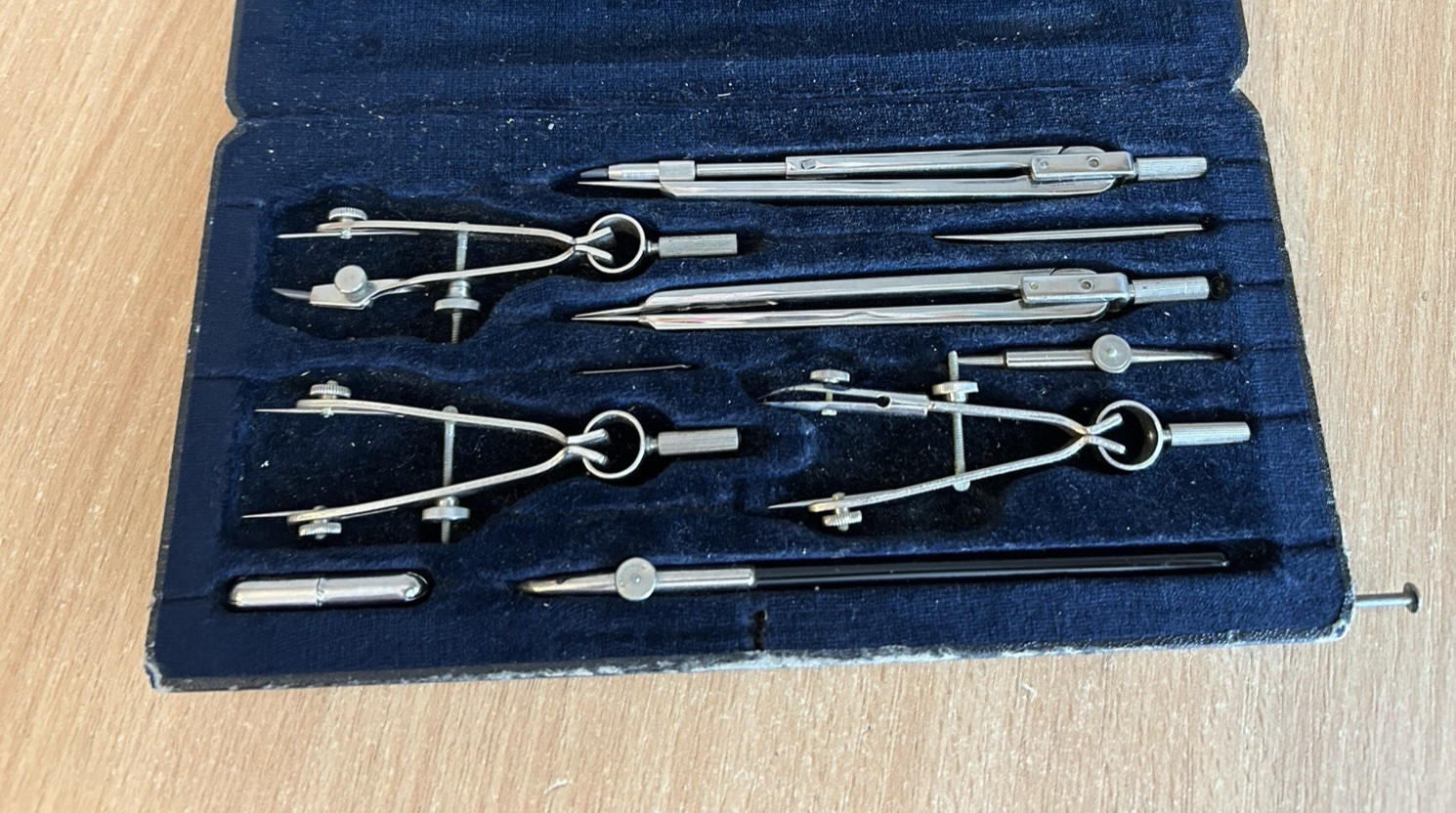 Vintage Eco Bra 212 Scientific Compass Drafting Drawing Set + Pull Pin Case