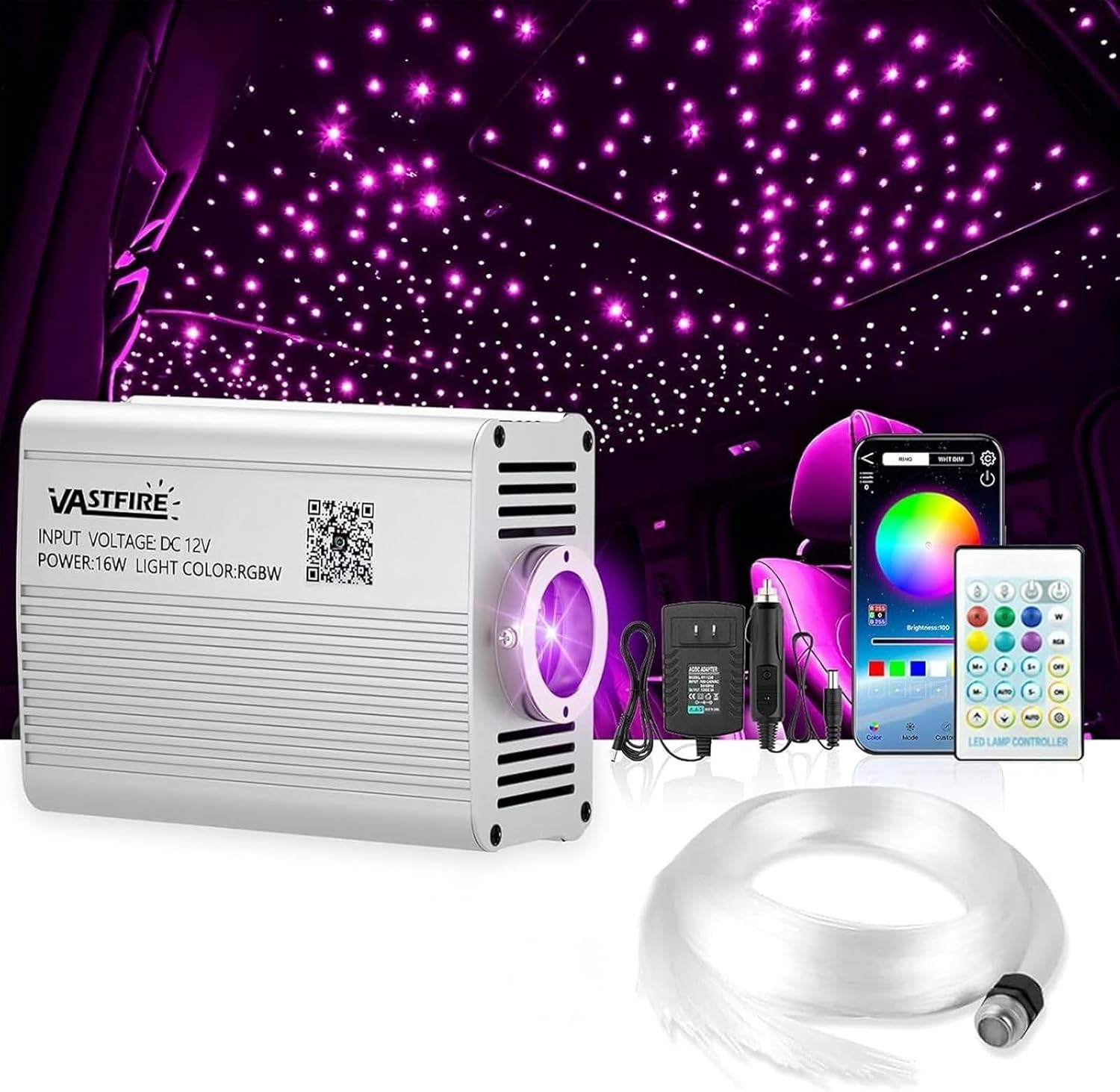 Fiber Optic Star Lights Kit 800pcs RGBW Music Sync