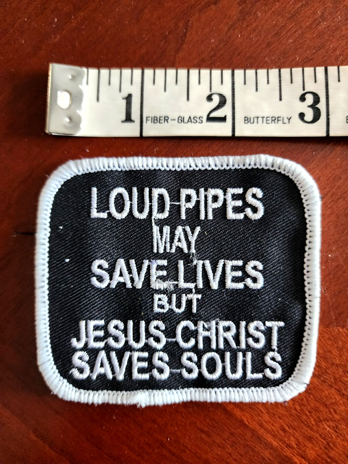Loud Pipes May Save Lives Jesus Saves Souls Christian Embroidered Biker Patch