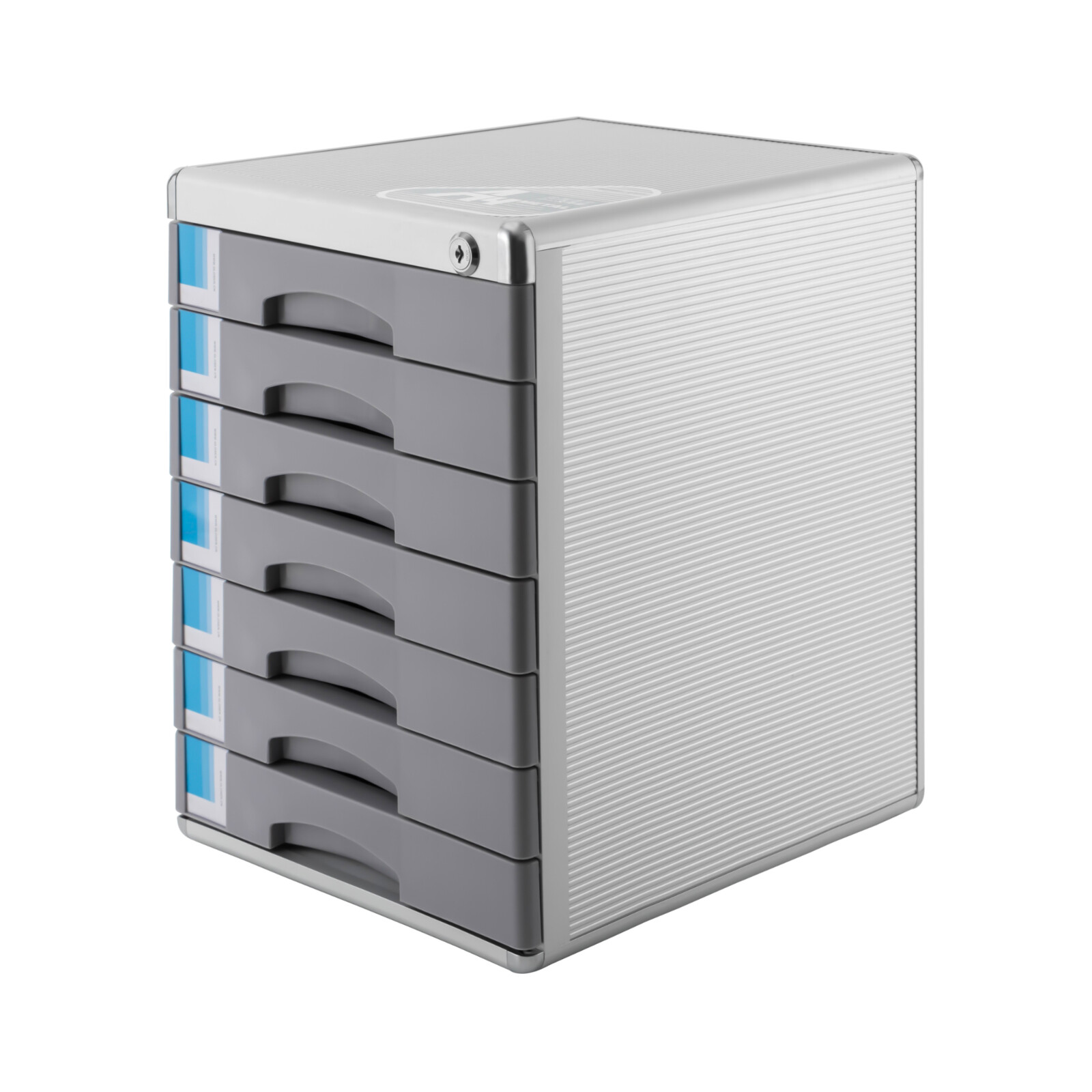 Office Filing Cabinet 7 Drawer Aluminum Alloy File Cabinet With Lock Desktop New