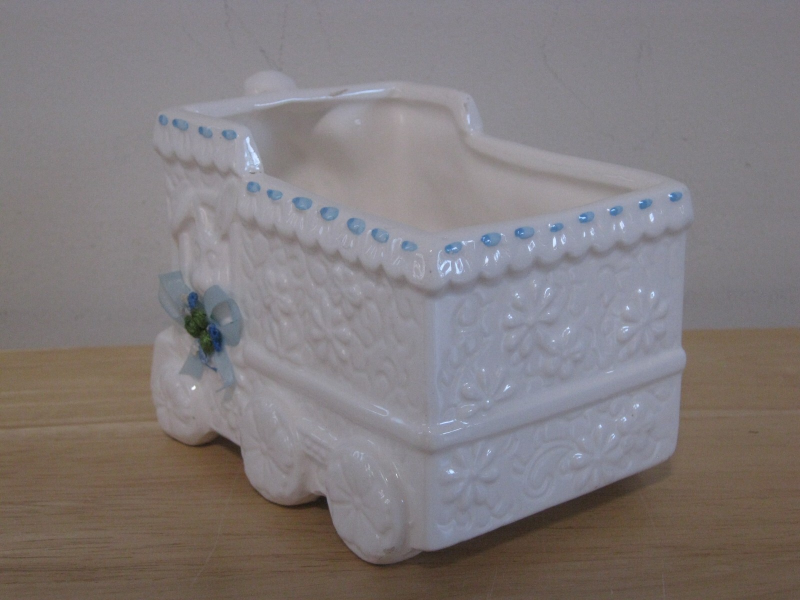 Baby Train Nursery Planter with Bear and Bunny