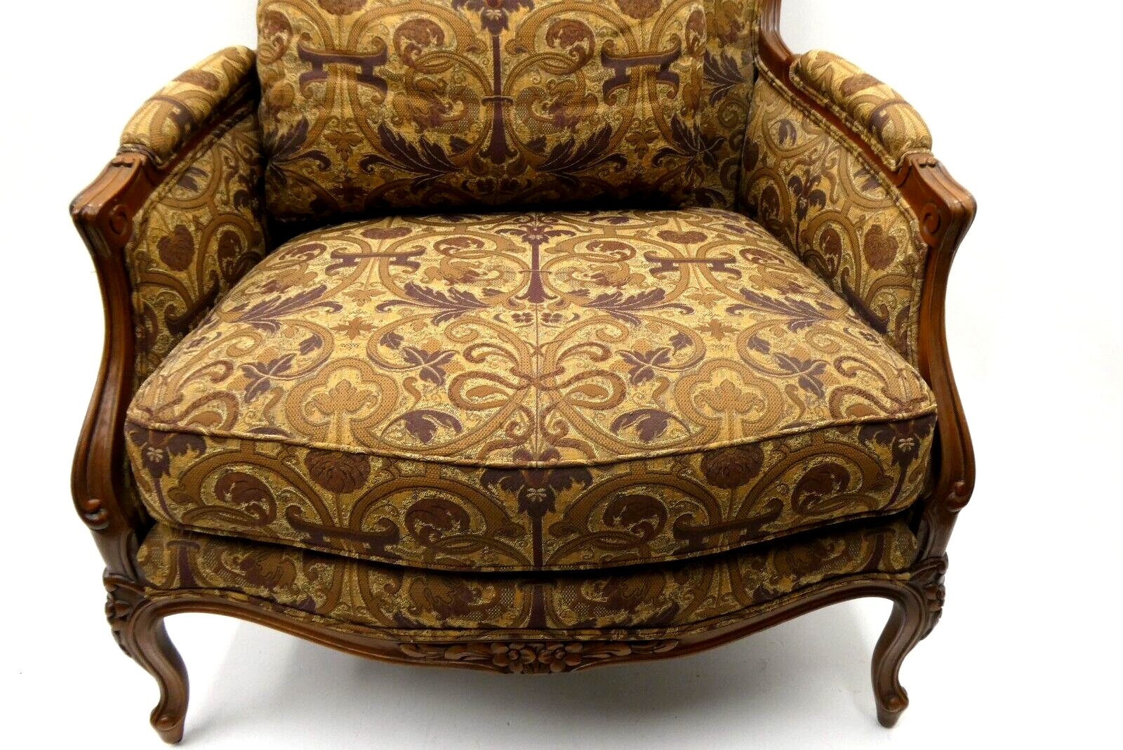 Used Clyde Pearson Company Lane Co Burgundy Cushioned Arch Wood Accent Chair