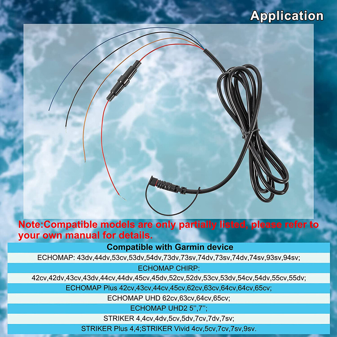 010-12199-04 Power/Data Cable 4-Pins for Garmin Striker Echo Striker Plus