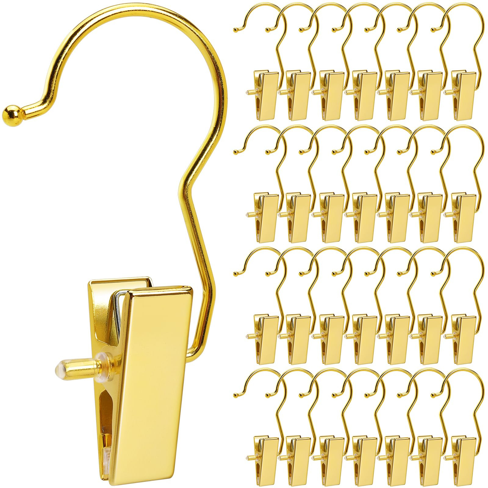 24 Pack Gold Boot Clips for Closet, Gold Boot Hangers with Hooks, Laundry Hoo...