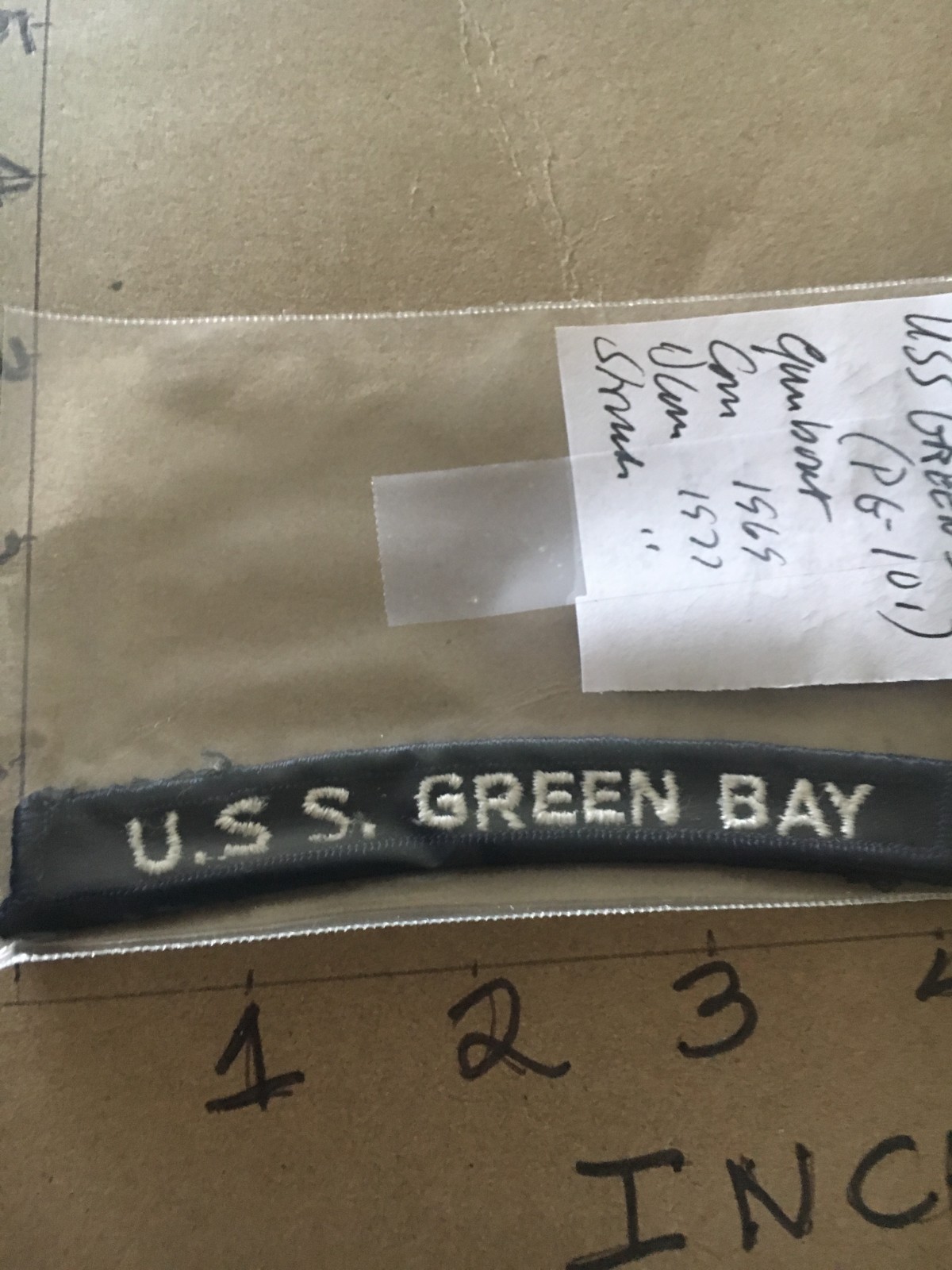 US NAVY SHOULDER STRIP TAB *** rocker *** Patch USS Green Bay
