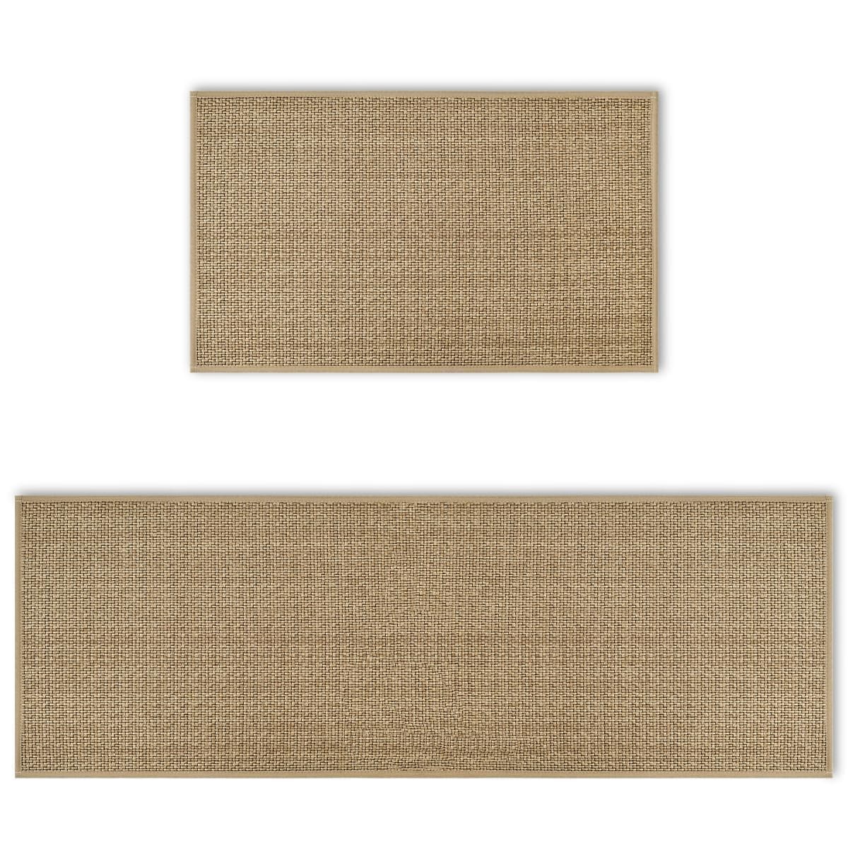 Artoid Mode Washable Non Slip Kitchen Rugs and Mats Set of 2, Rubber Backing Abs