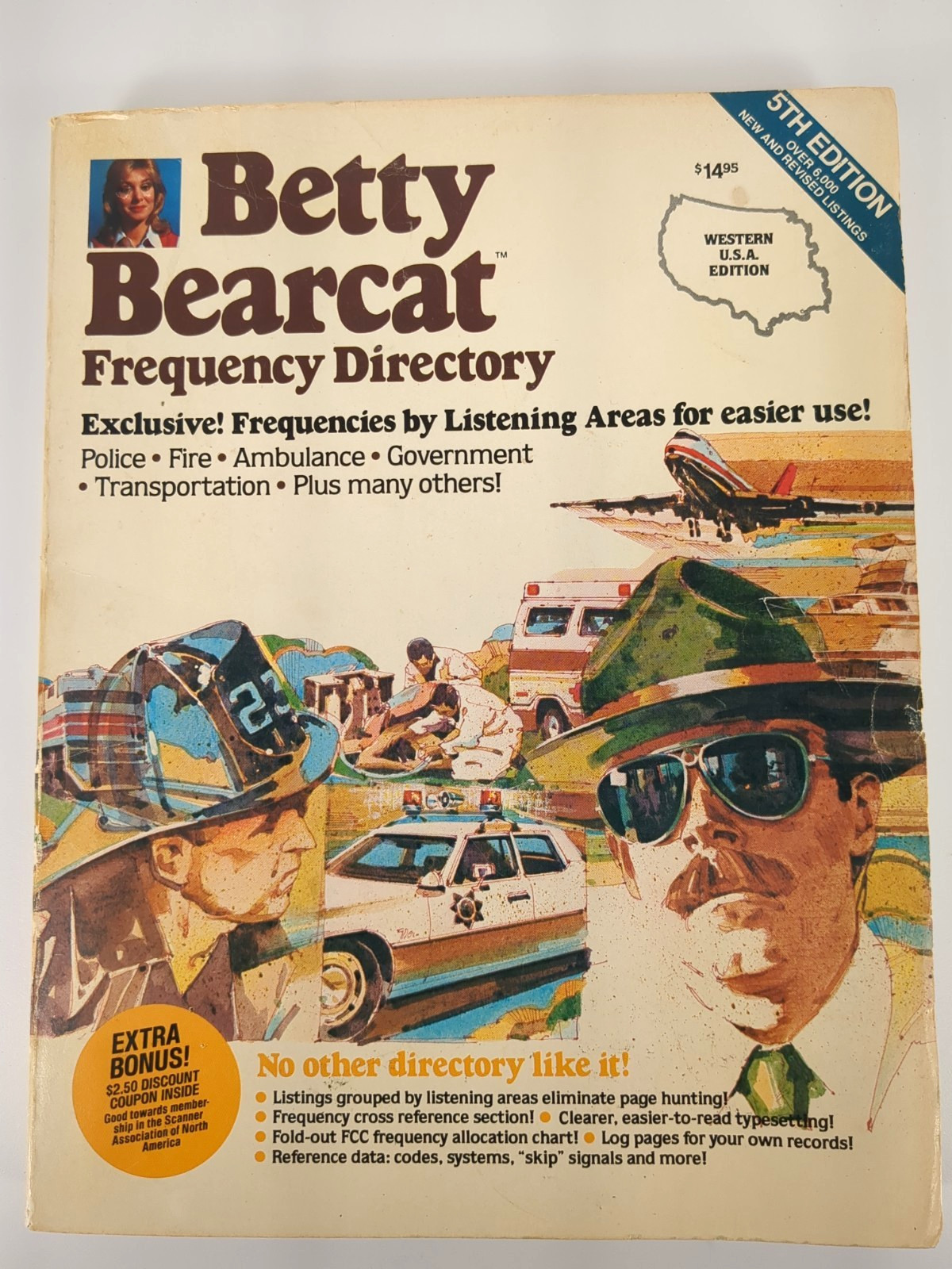 Uniden Betty Bearcat Frequency Directory 1986 Western USA 5th Edition