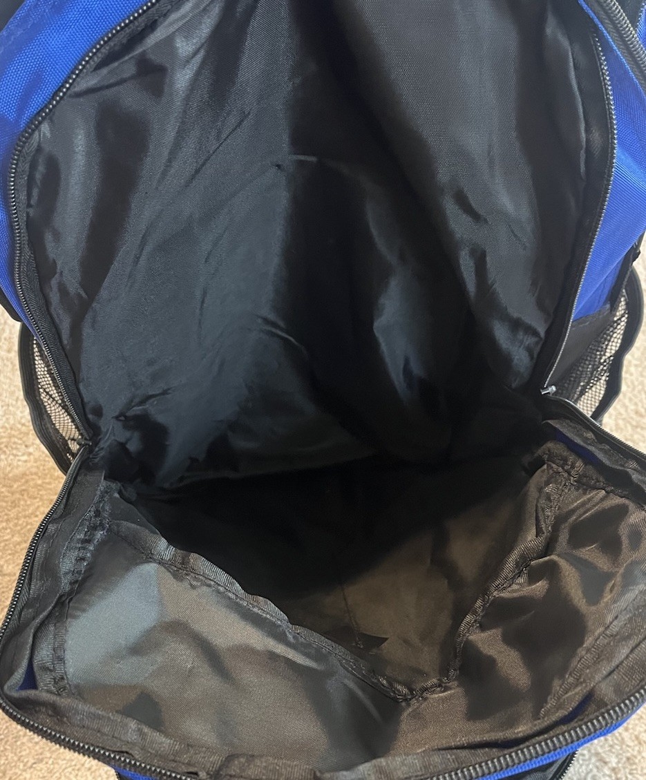Sea World Blue Logo Zip Adjustable Polyester Backpack