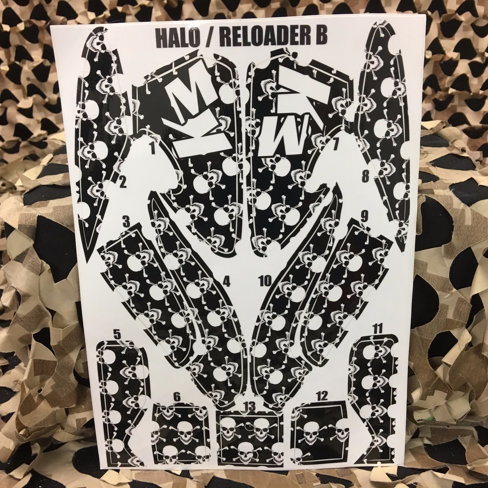 NEW KM Paintball Halo Too Loader Wrap - Skull Black