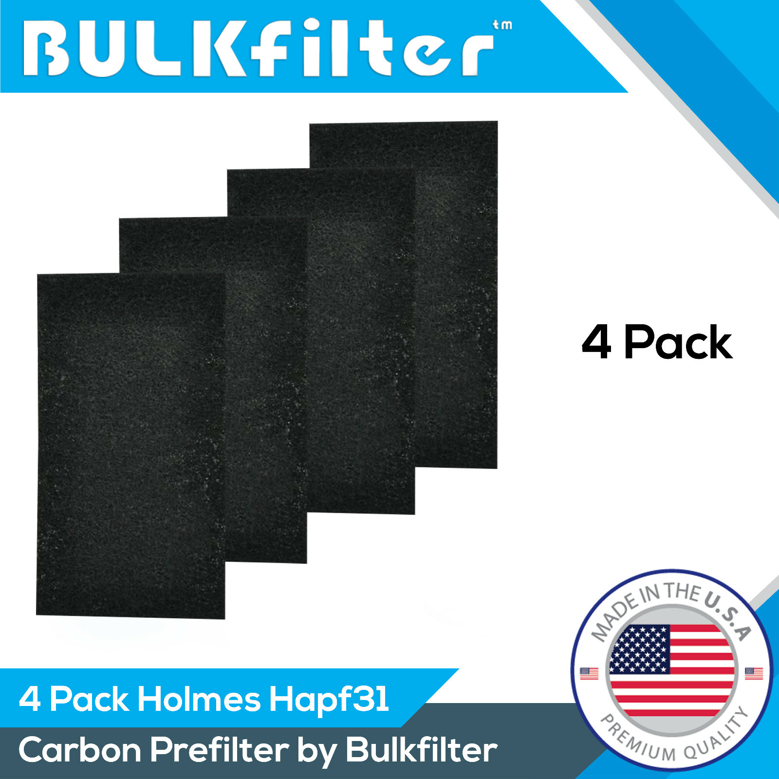 Premium Holmes HAPF31 Carbon Pre Filter 4-pack By BulkFilter