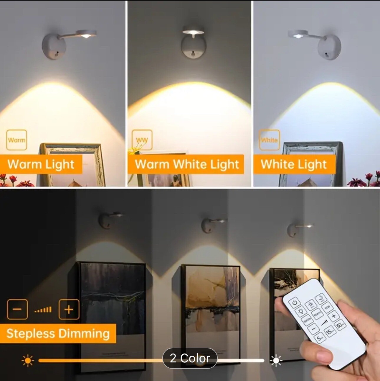 Motion Sensor Picture Light, 2 Pack Rechargeable Spotlight Battery Operated, LED
