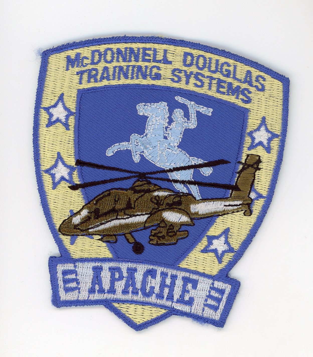 PATCH HELICOPTER US ARMY APACHE McDONNELL DOUGLAS TRAINING SYTEMS SEW ON PARCHE