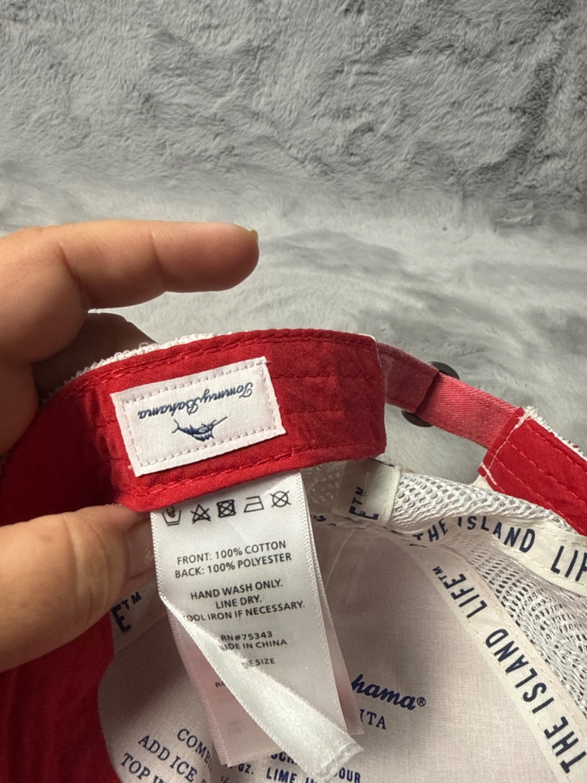Tommy Bahama Golf Hat Cap Red Strap Back Golf Golfer Cocktail Recipe Adjustable