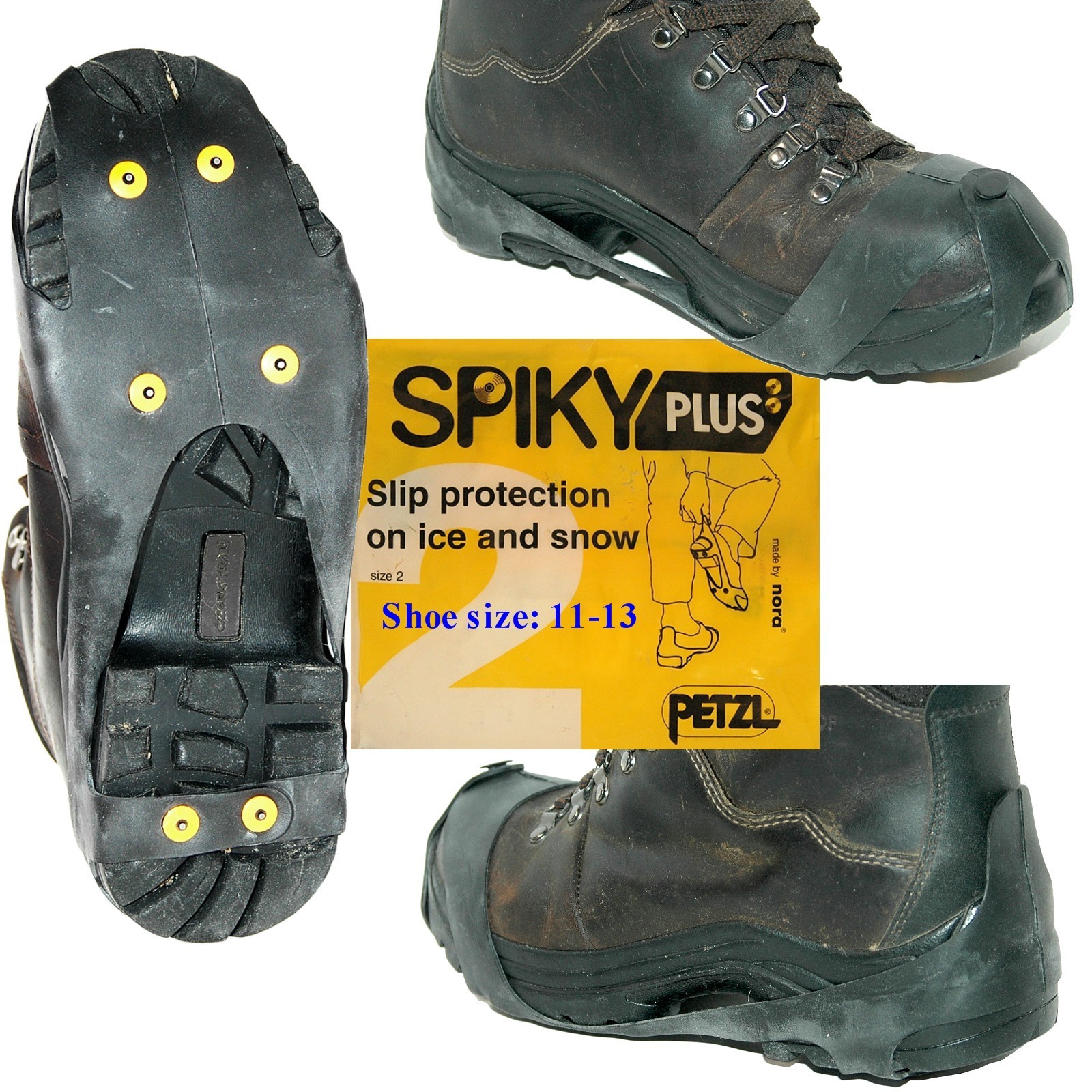 Petzl Spiky Plus Anti-Slip Snow-Ice Shoes/Boots Traction Unisex Large: 11-13"
