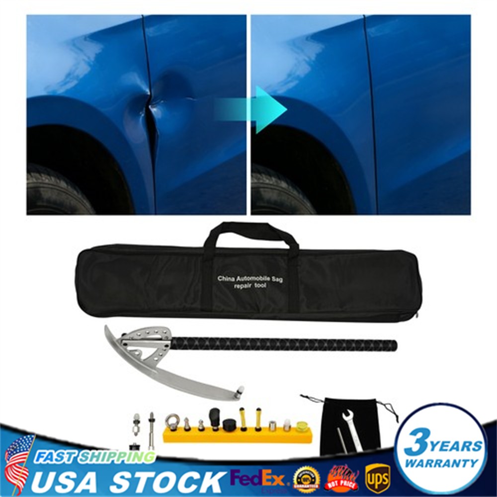 Car Fender Damage Repair Tools Auto Dent Removal Kit Angle Adjustable With Bag