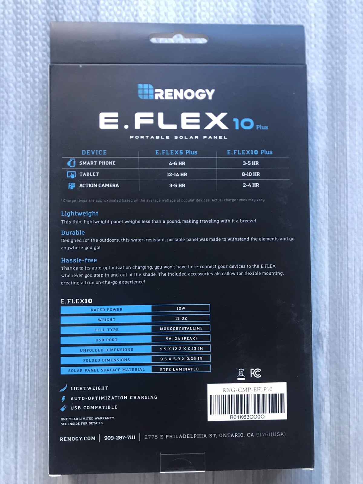 Renogy E.FLEX 10 Watt Foldable Solar Panel